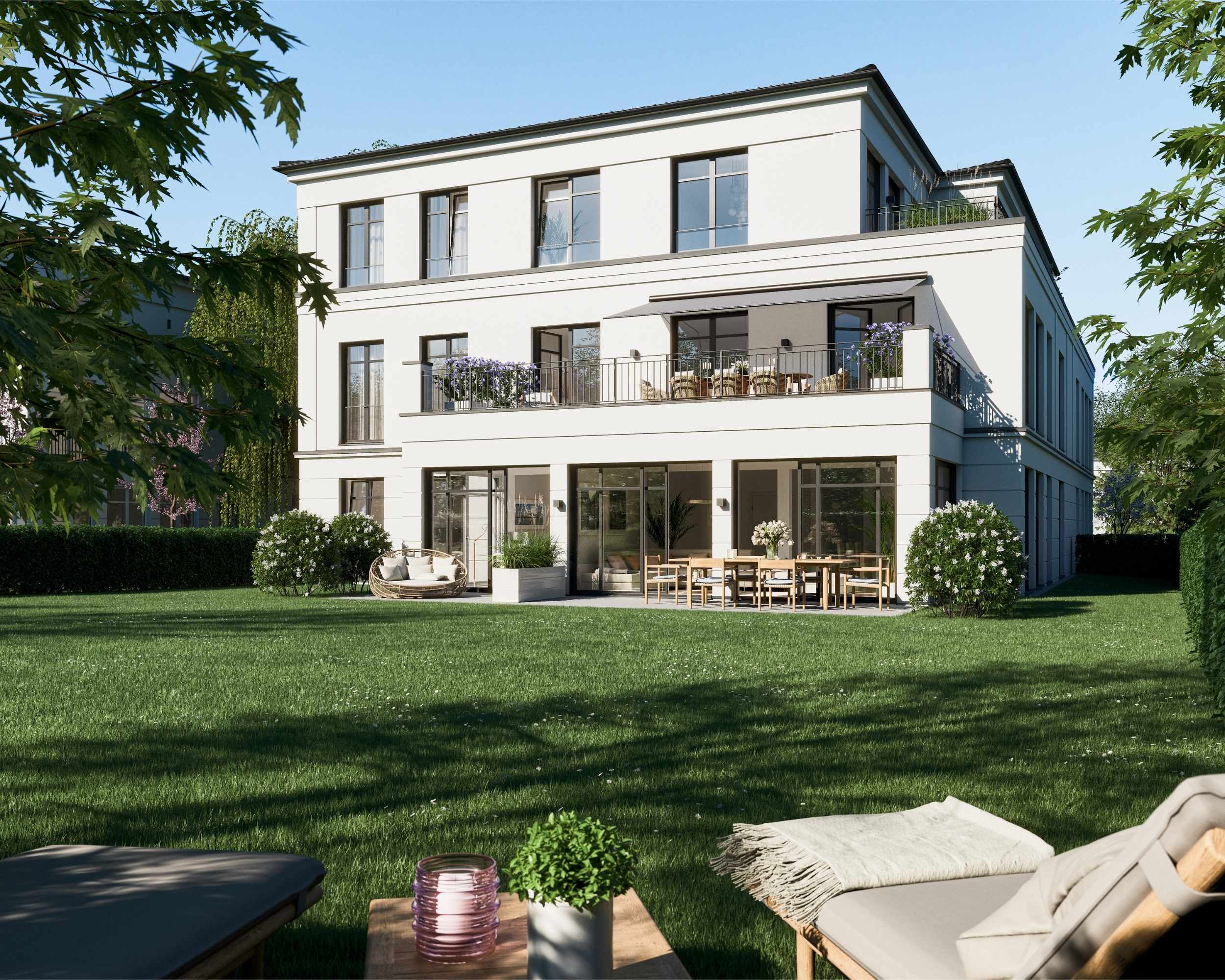 Südwestlich ausgerichtete Terrassen und Balkone