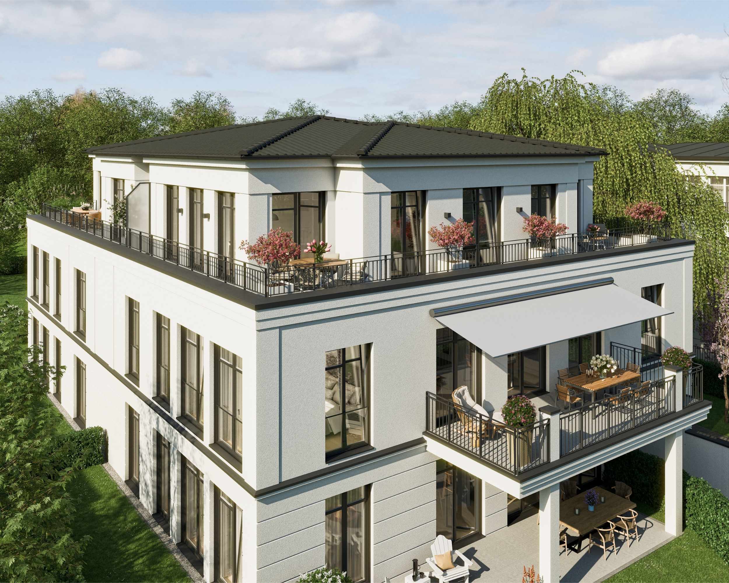 Klassisch hanseatische Fassade mit eleganten Linien